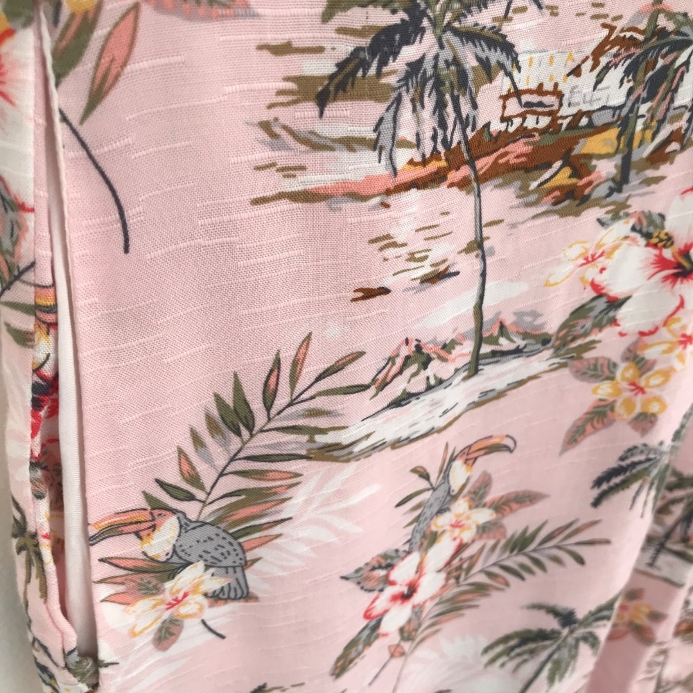NWT Tribal Femme summer dress in women XS baby pink floral birds sleeveless vaca - Picture 7 of 14